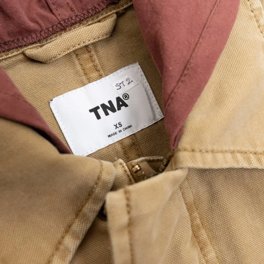 Aritzia TNA Jasper Field Jacket Relaxed Cotton Canvas Vintage Topaz Tan *Altered - Picture 6 of 16